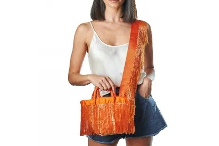LA NUDA in Mandarin Orange with shoulder strap