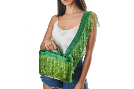 LA NUDA in Emerald Green with shoulder strap